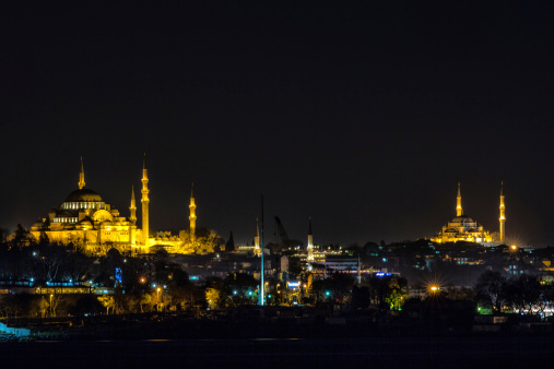 the night view of Hagia Sophia in Istanbul/Turkey.