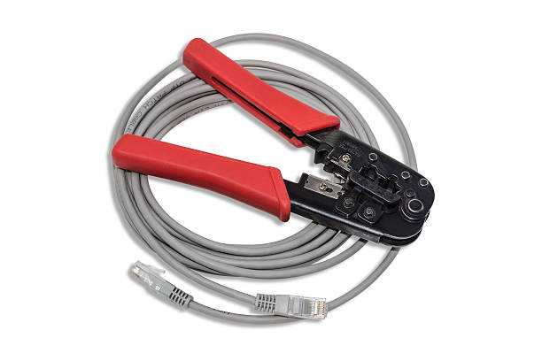 istock Pliers, crimpers twisted pair  and patch cord. 475559170