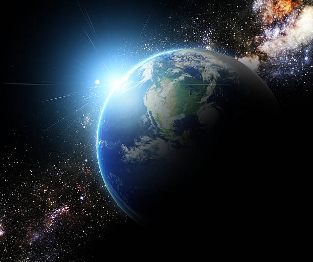 istock earth and sunbeam in galaxy space element finished by nasa 475559190