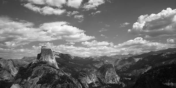istock Half Dome and Yosemite Valley in black white 475559255