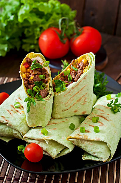 istock Burritos wraps with minced beef and vegetables 475566248