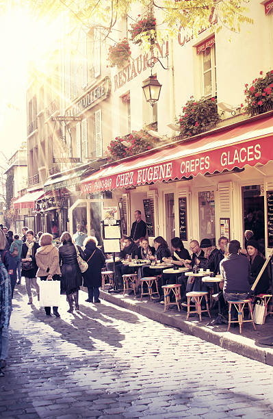 Parisian street scene stock photo
