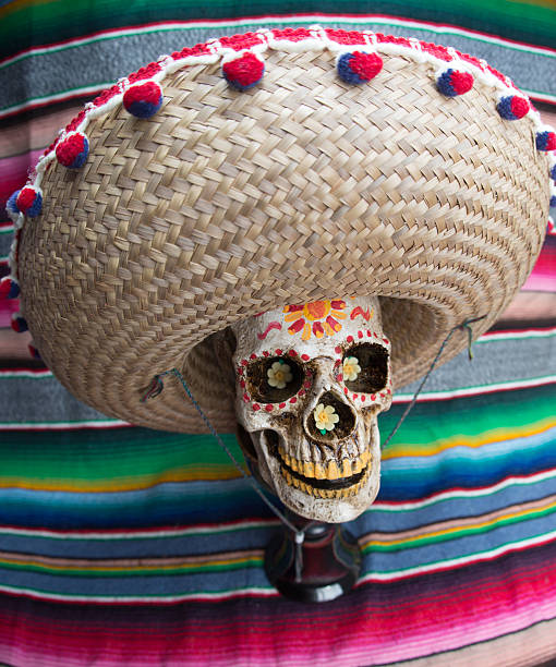 만성절 기술, 솜브레로 - day of the dead mexico bride human skeleton 뉴스 사진 이미지