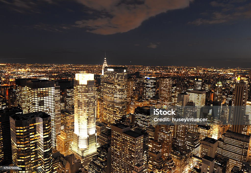 Night  View Manhattan New York City 2015 Stock Photo