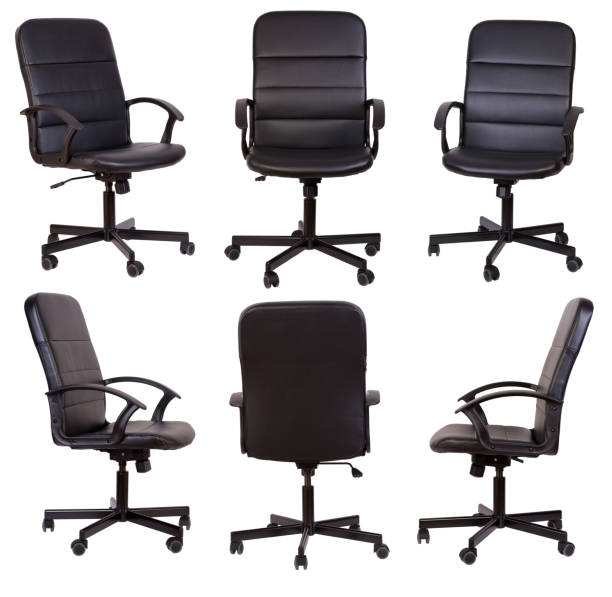 Black office chair Black office chair isolated on white background office chair stock pictures, royalty-free photos & images