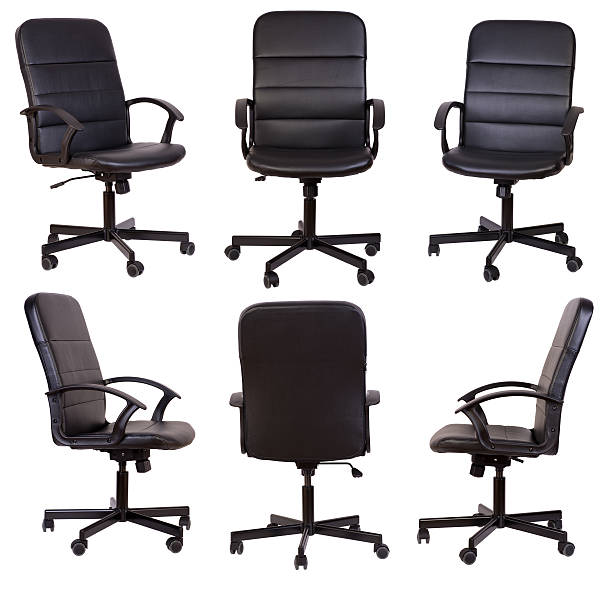 черный офисное кресло - office chair стоковые фото и изображения