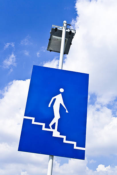 istock Information sign showing stairs 475570195