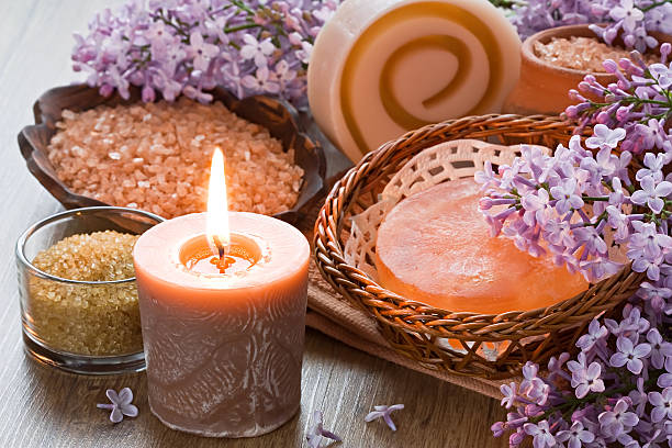 Aroma candle stock photo