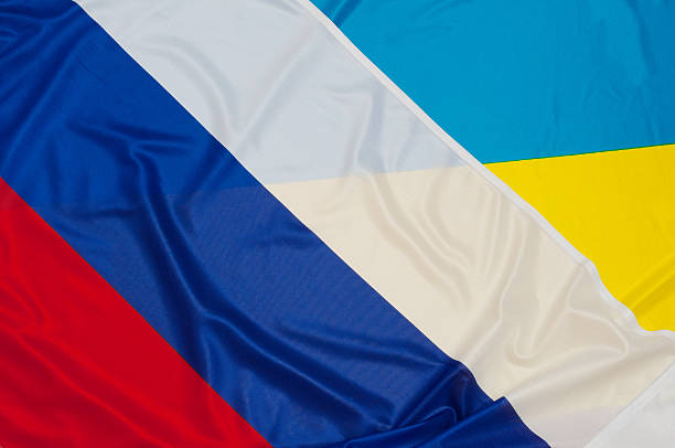 istock Flags of Ukraine and Russia 475575970