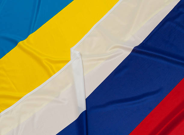 istock Flags of Ukraine and Russia 475575974