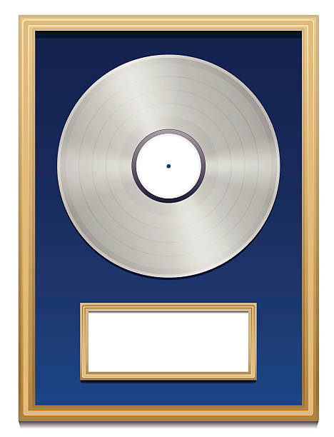 platinum certified platin zarejestrować plaque puste ramki - no label illustrations stock illustrations