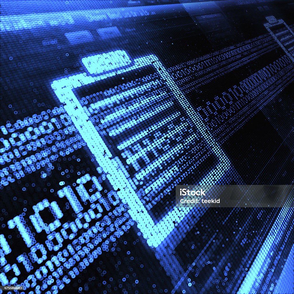 Document Folder Binary Code Stock Photo