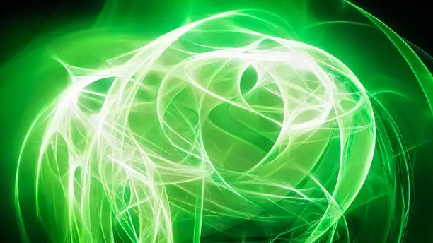 Abstract green light sphere