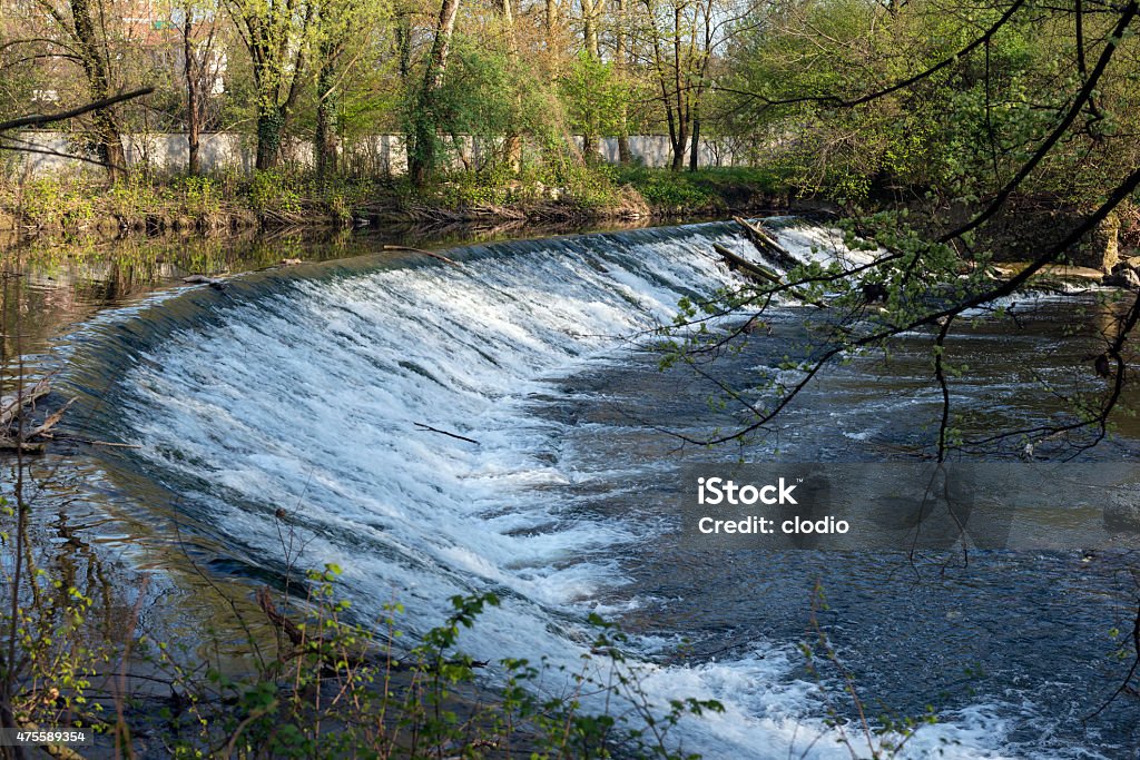 Monza Park: cascade Monza Park (Lombardy, Italy): cascade of the Lambro river at spring River Stock Photo