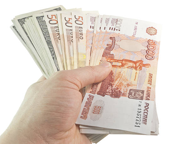 istock The isolated dollars, euro and rubles 475590387