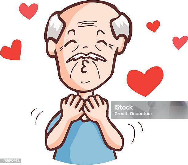 The Old Man Crazy In Love Vector Stock Illustration - Download Image Now - Senior Men, Slapping, 2015