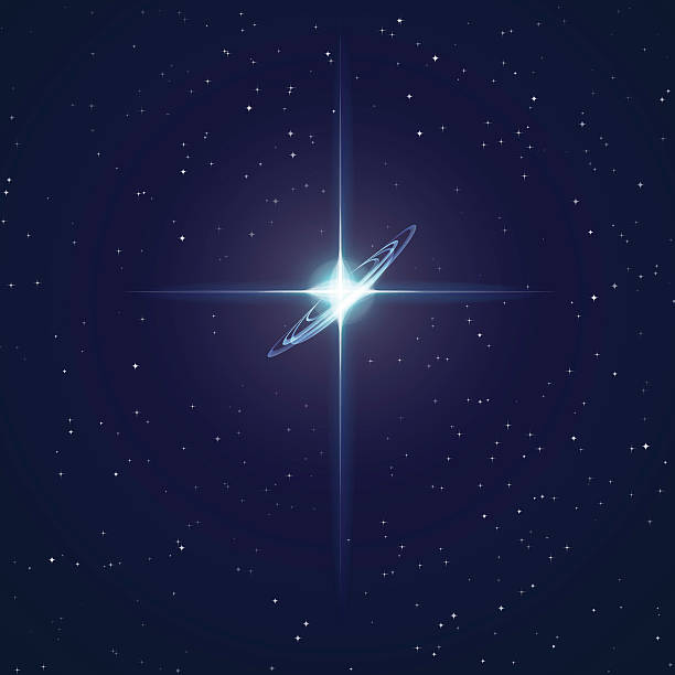 светящийся звезда стоковые векторные космический фон - north star stock illustrations