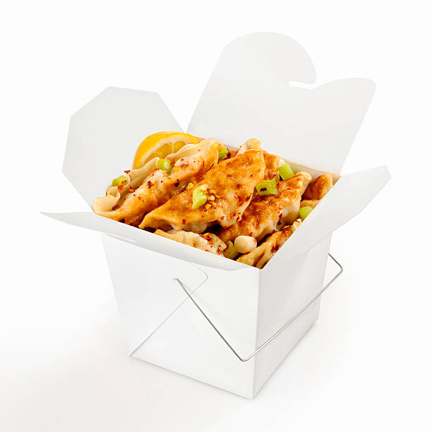 istock Chinese Take Out, Dumplings with Chili Sauce 475599068