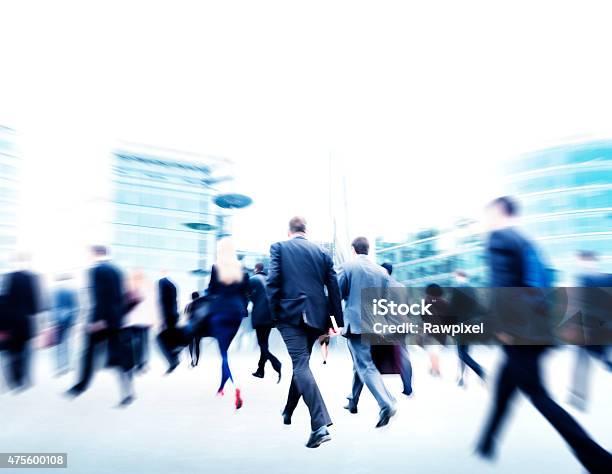 Commuter Rush Hour Travel Waking Business Concept Stock Photo - Download Image Now - Blurred Motion, Crowd of People, Business