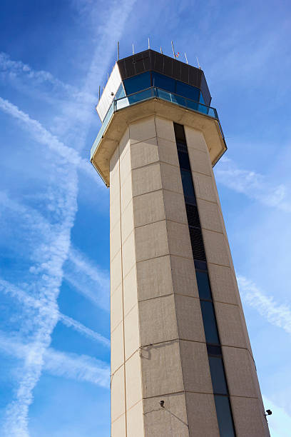 istock Commercial Airport Control Tower From Close Up Perspective 475606542