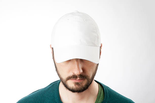 istock White cap on the head ready for branding. 475606796