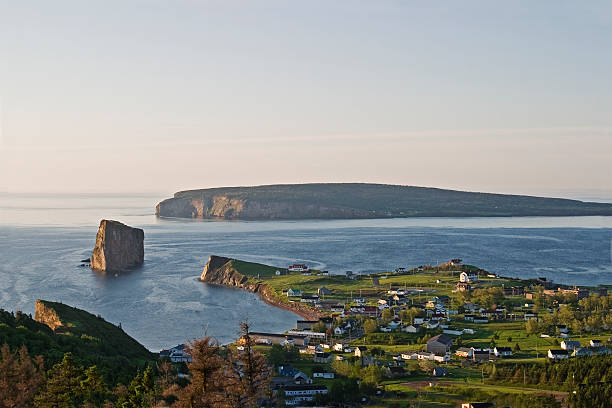 istock Panoramic view of Perce village and Perce Rock, Gaspe 475609628