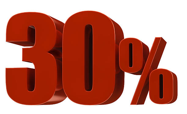 istock Red percent, isolated on white background. High resolution image. 475609820