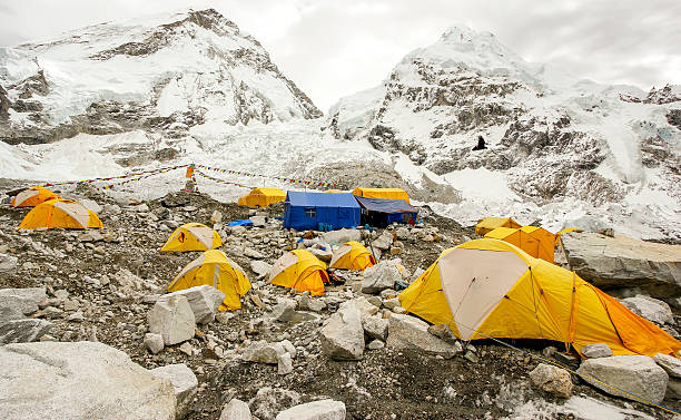 istock Tents in Everest Base Camp, cloudy day. 475614493