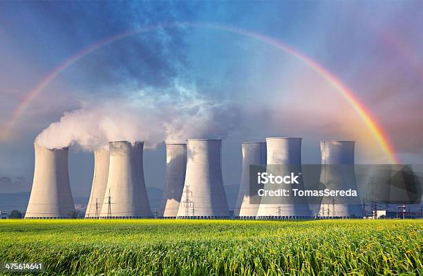 Nuclear Power Plant With Summer Field Stock Photo - Download Image Now - Cooling Tower, Nuclear Power Station, Agricultural Field