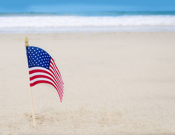 Patriotic USA background with American flag stock photo