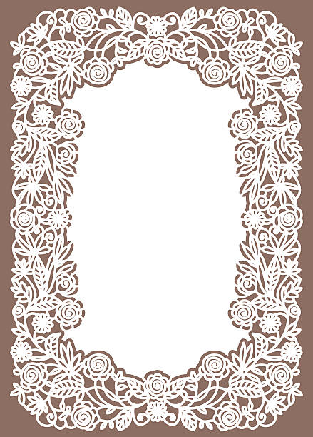 illustrazioni stock, clip art, cartoni animati e icone di tendenza di pizzo bianco carta.   sfondo color pastello. - doily lace frame ellipse