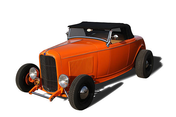 istock Auto Car - Vintage Ford Hotrod. Orange. Clipping paths. 475626740