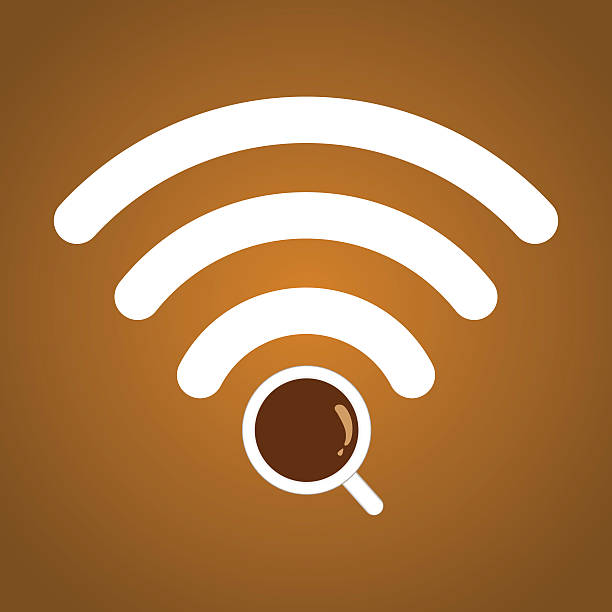 illustrations, cliparts, dessins animés et icônes de café signe de zone wifi gratuit et une connexion internet wi-fi - web services audio