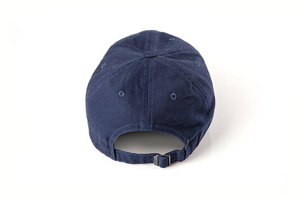 istock Dark blue cap on the head ready for branding. 475630086