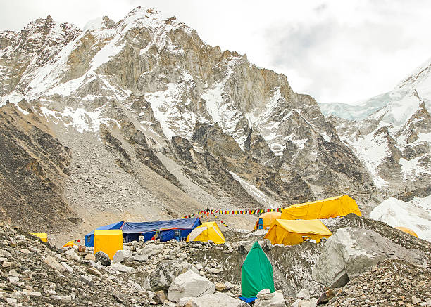 istock Tents in Everest Base Camp, cloudy day. 475632547
