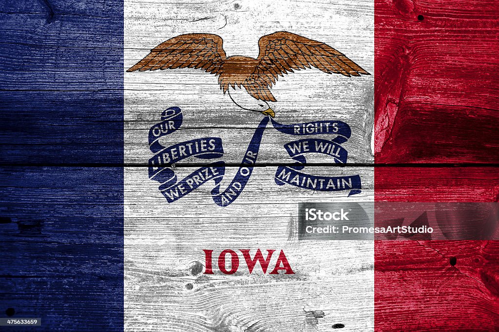 Iowa State Flagge gemalt auf alten Holz plank Struktur - Lizenzfrei Abstrakt Stock-Foto