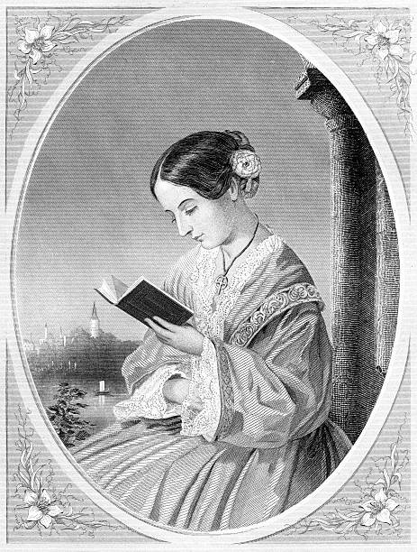 florence nightingale-założyciel współczesnego piersią - engraving women engraved image british culture stock illustrations