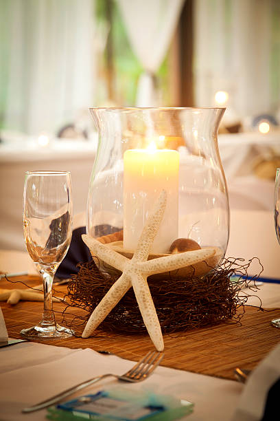 istock Wedding Bridal Table Beach Theme with Candelabra 475635876
