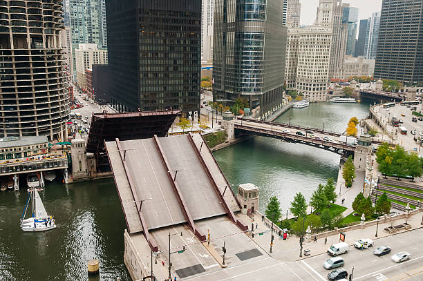 Sunlight over Downtown Chicago River