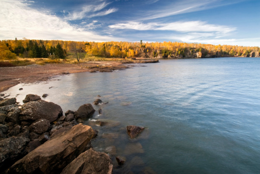 Gooseberry falls state park in full autumn color, North Shore, Lake Superior, Minnesota, USA