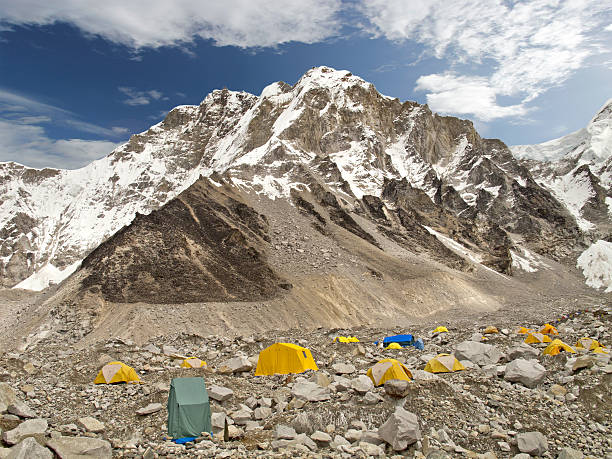 istock Tents in Everest Base Camp, cloudy day. 475641603