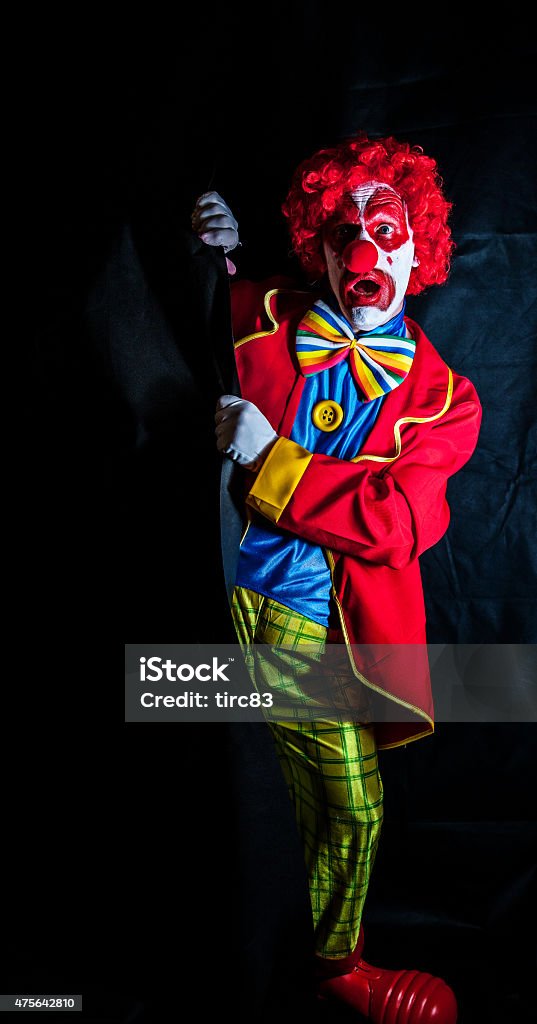 Sad Clown With Stage Fright Stock Photo - Download Image Now - Clown,  Peeking, 2015 - iStock