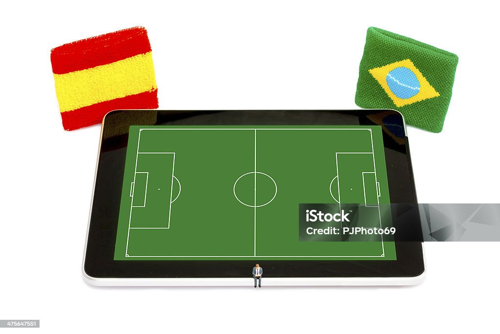 Soccer eventos en tableta Digital - Foto de stock de Actividad libre de derechos