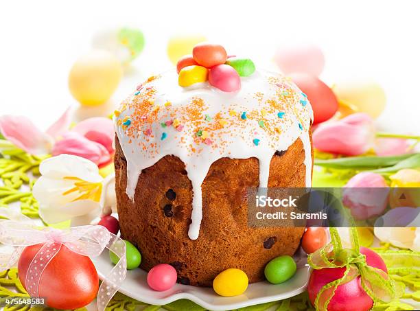 Easter Cake And Eggs Stock Photo - Download Image Now - Baked, Baked Pastry Item, Cake