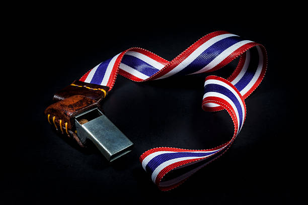 istock whistles with Thailand national flag lanyard 475649065
