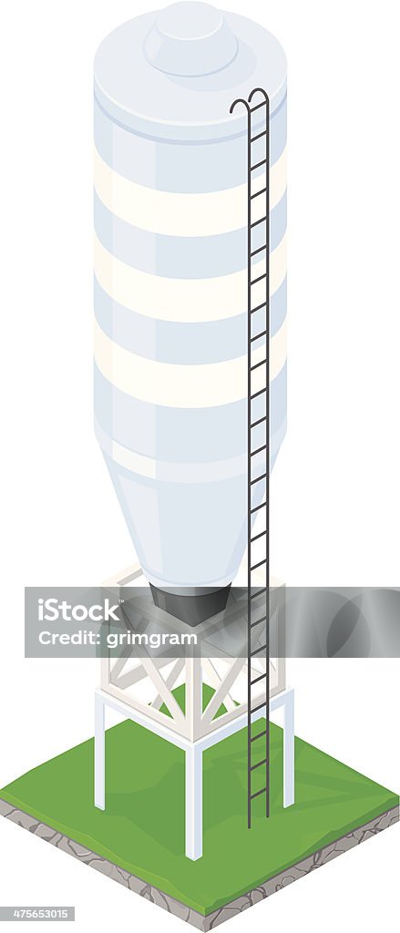 Isometric armazenamento Silo - Vetor de Projeção isométrica royalty-free