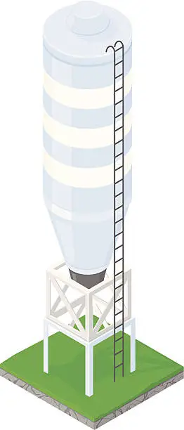 Vector illustration of Isometric Storage Silo