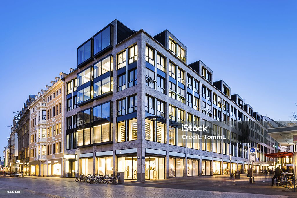 Messehaus Uhr Markt, Leipzig, Deutschland - Lizenzfrei Außenaufnahme von Gebäuden Stock-Foto