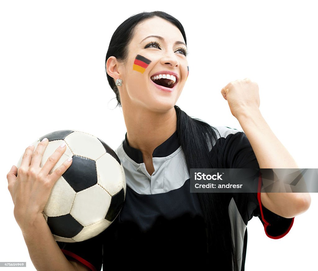 Ventilador de fútbol de Alemania aclamando - Foto de stock de Aclamar libre de derechos