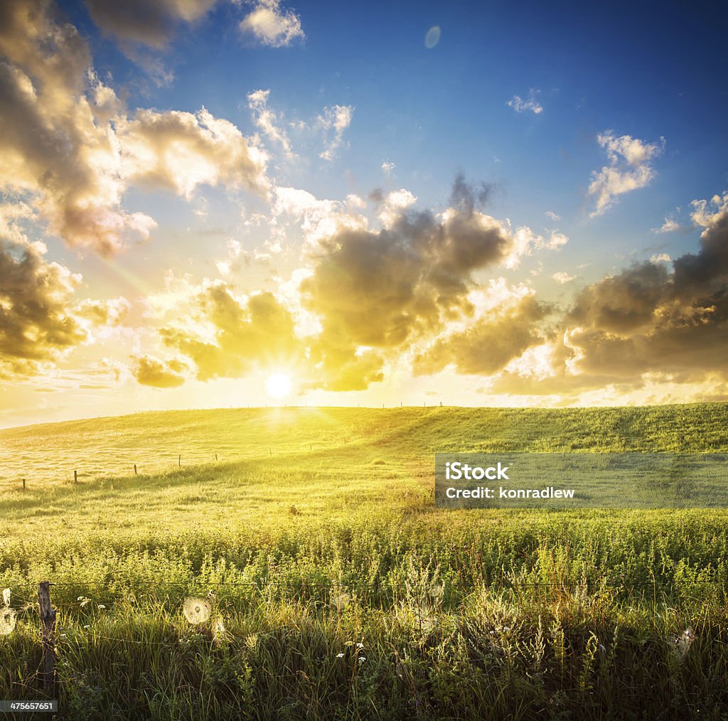 Sonnenuntergang Landschaft-XXXL Bild - Lizenzfrei Bildhintergrund Stock-Foto